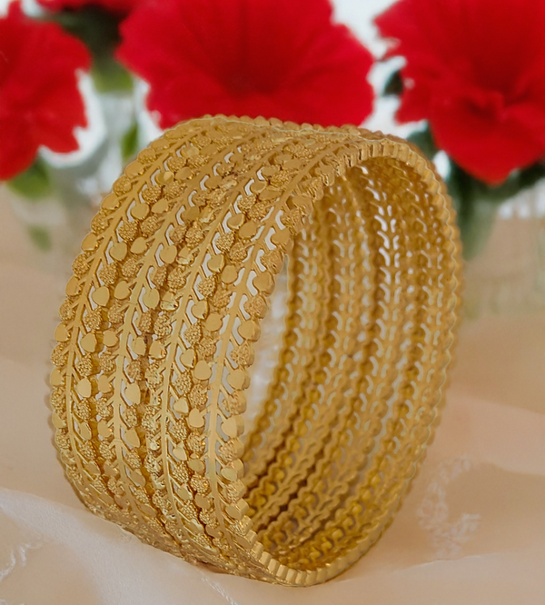 Jewels Kafe Gold Plated Bangle Set of 4 2.8