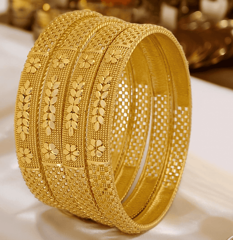 Jewels Kafe One Gram Gold Plated Bangle Set of 4 Jewels Kafe