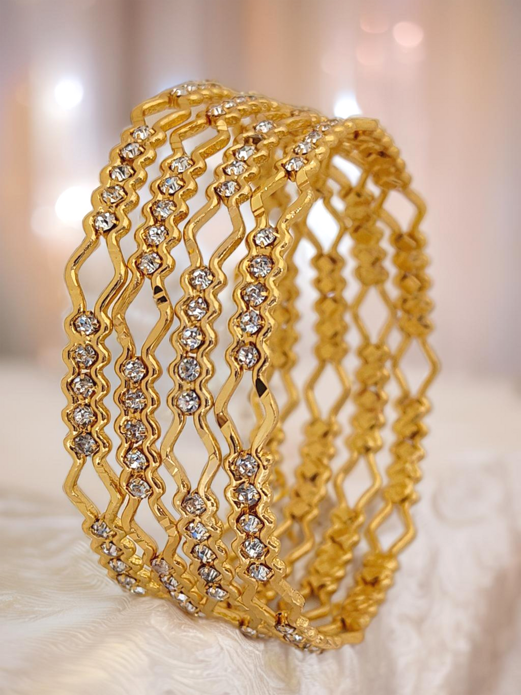 Jewels Kafe Gold Plated Bangle Set (Pack of 4)