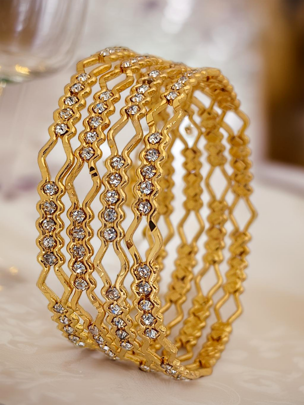 Jewels Kafe Gold Plated Bangle Set (Pack of 4)