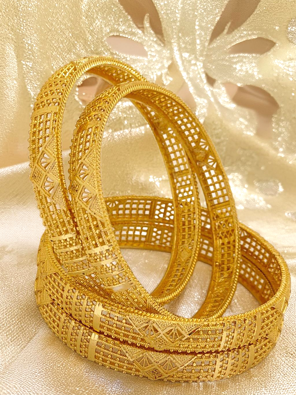 Jewels Kafe Gold Plated Bangle Set (Pack of 4)