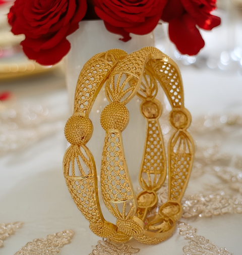 Jewels Kafe Gold Plated Bangle Set of 2 Jewels Kafe