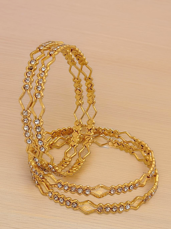 Jewels Kafe Gold Plated Bangle Set (Pack of 4) 2.8