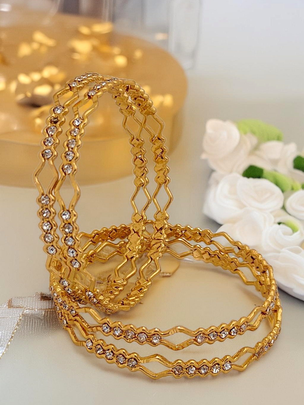 Jewels Kafe Gold Plated Bangle Set (Pack of 4)