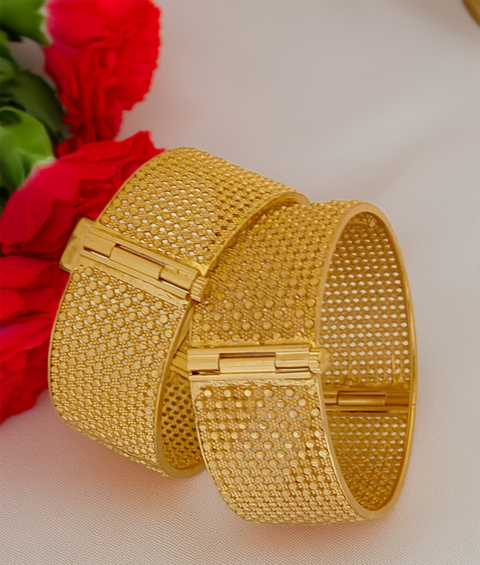 Jewels Kafe Gold Plated Bangle/Kada Set (Pack of 2) Jewels Kafe