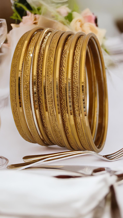 Jewels Kafe Gold Plated Bangle Set (Pack of 12)
