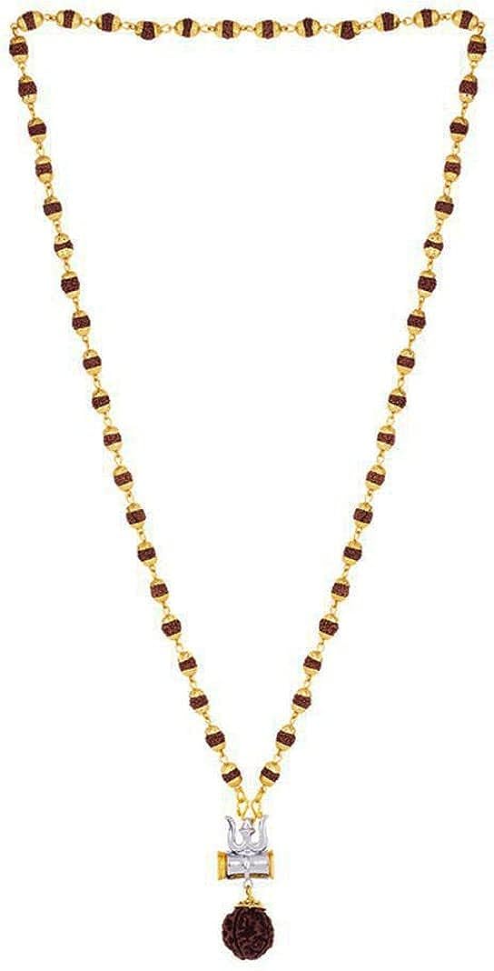 Jewels Kafe Gold Plated Rudraksha Trishool Necklace