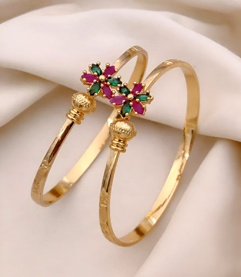 Jewels Kafe Gold Plated Bangle/Kada Set (Pack of 2) Jewels Kafe