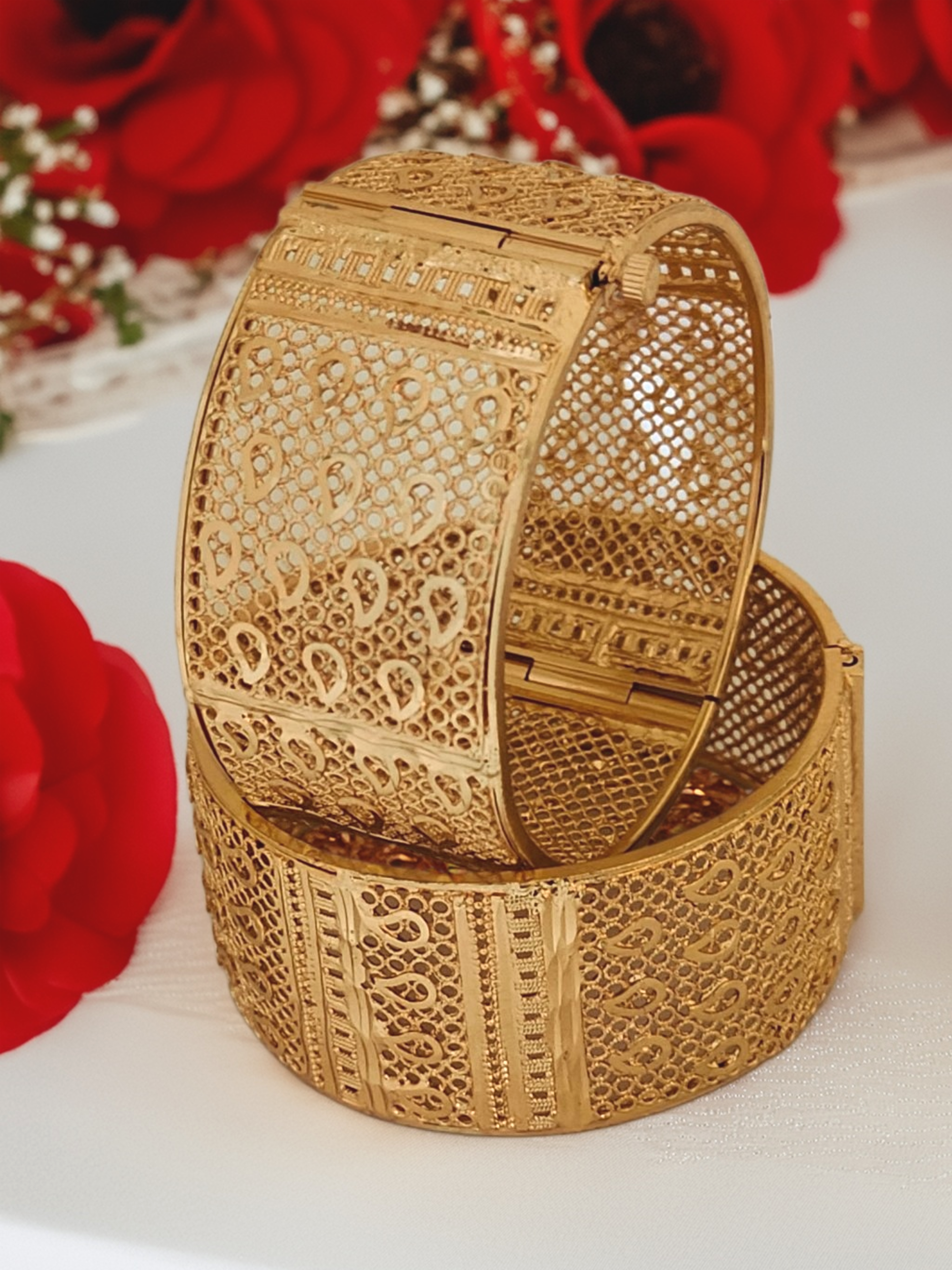 Jewels Kafe Gold Plated Bangle/Kada Set (Pack of 2)