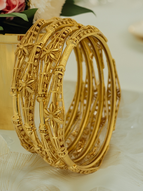Jewels Kafe Gold Plated Bangle Set of 4