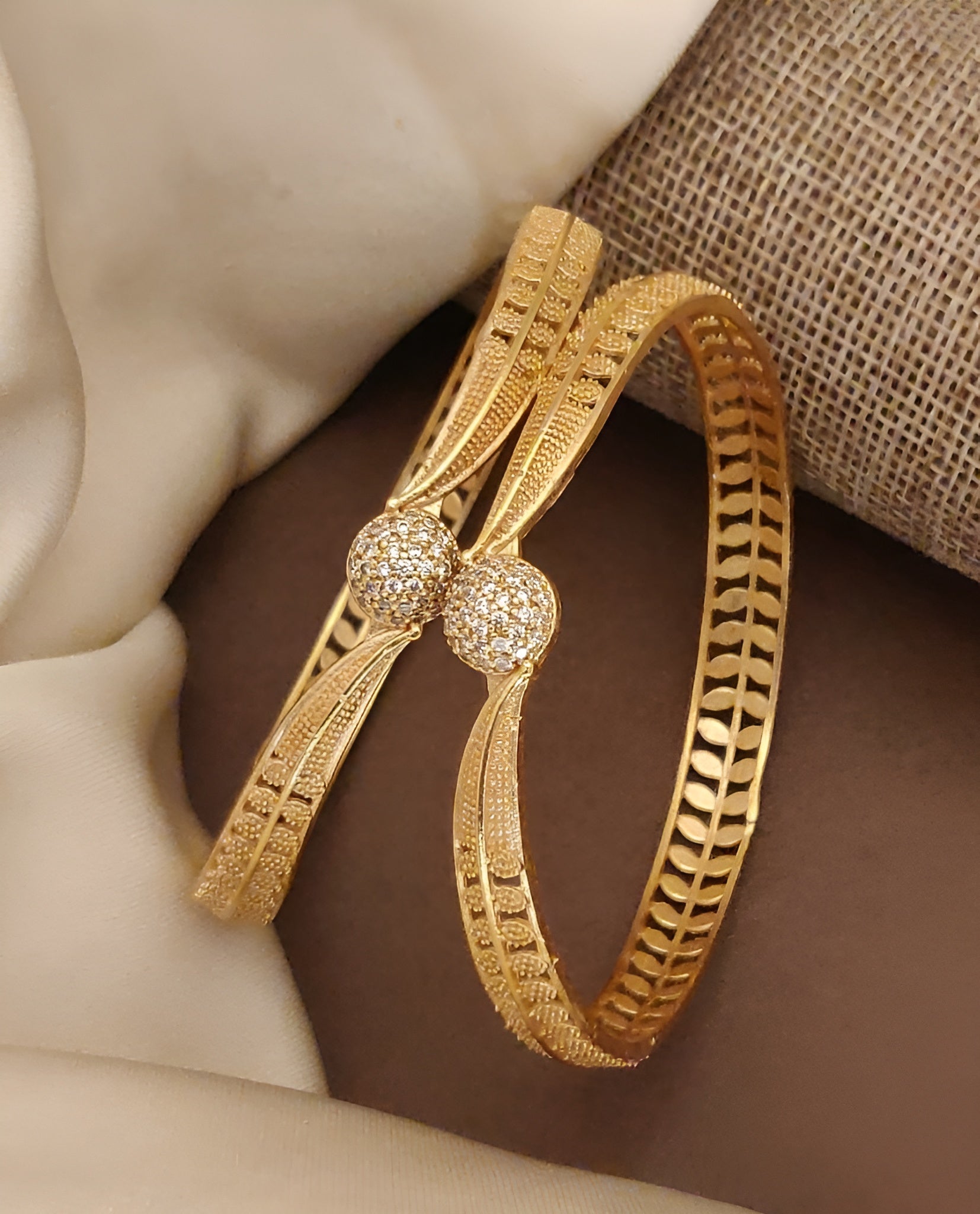 Jewels Kafe Gold Plated Bangle Set (Pack of 2)