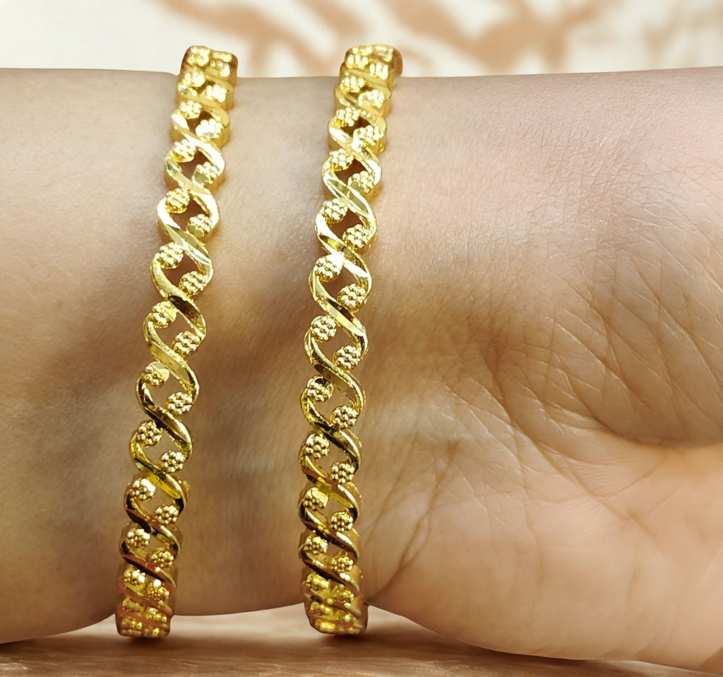 Jewels Kafe Gold Plated Bangle Set (Pack of 2) 2.10