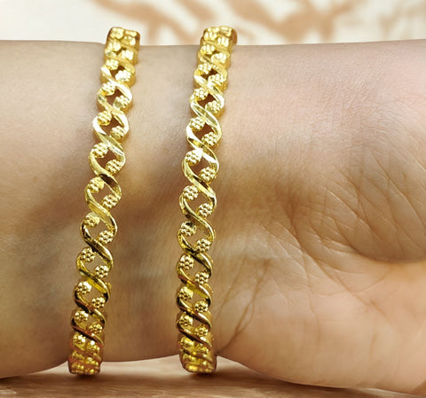 Jewels Kafe Gold Plated Bangle Set (Pack of 2) 2.10