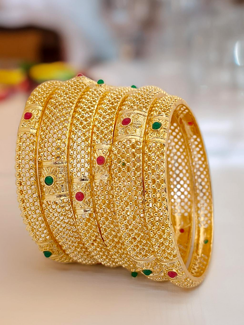 Jewels Kafe Gold Plated Bangle Set (Pack of 6)