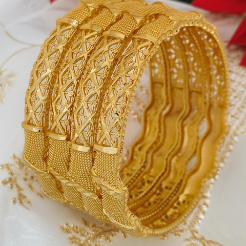 Jewels Kafe Gold Plated Bangle Set of 4 Jewels Kafe