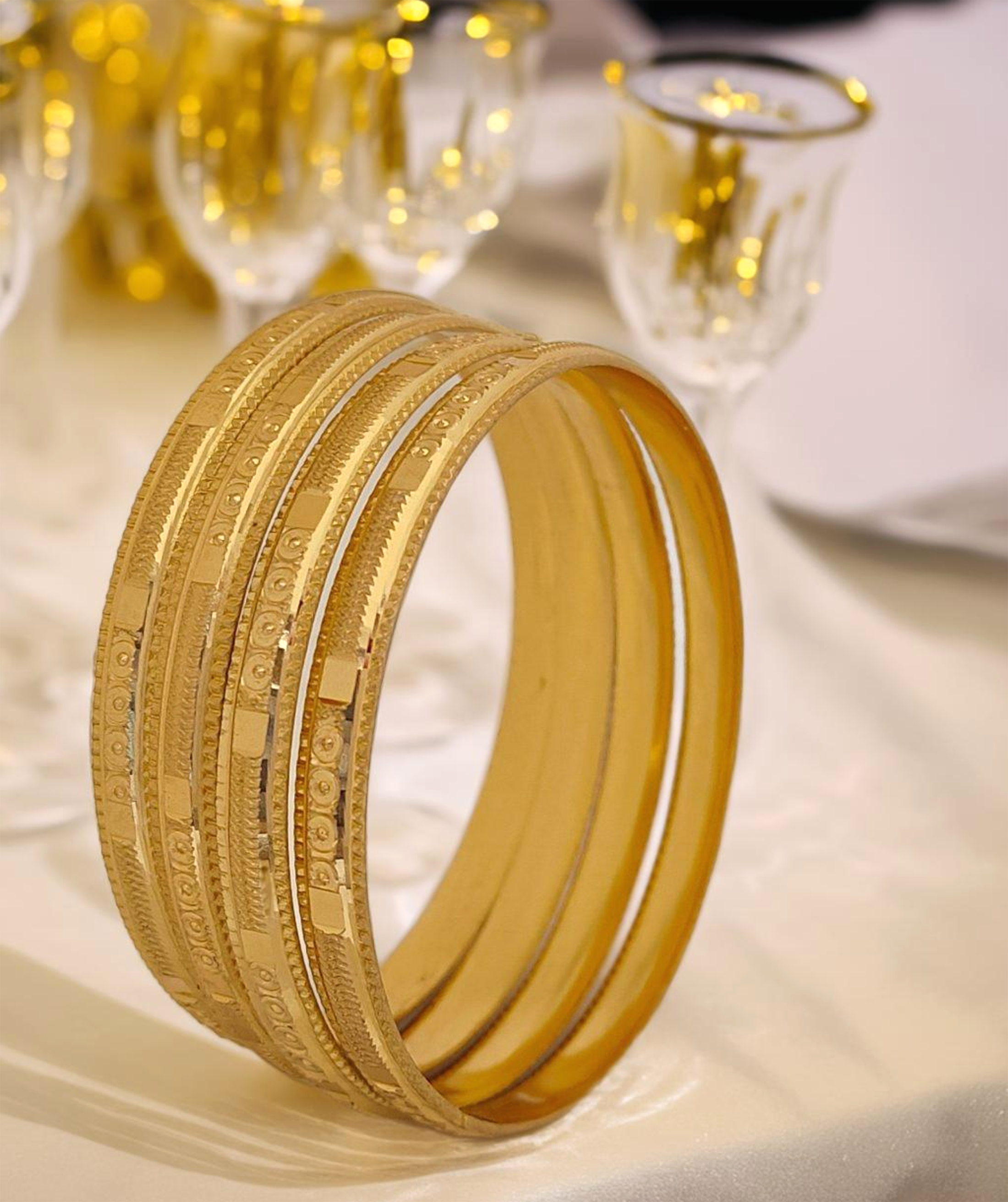 Jewels Kafe Gold Plated Bangle Set (Pack of 4)