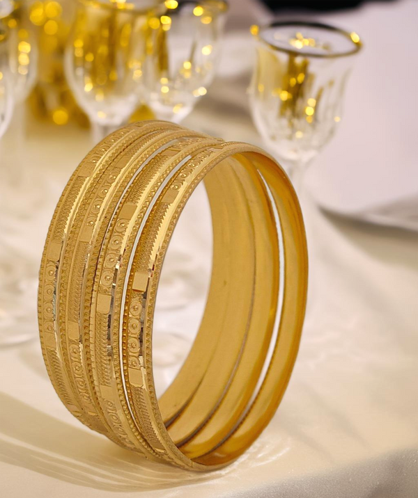 Jewels Kafe Gold Plated Bangle Set (Pack of 4)