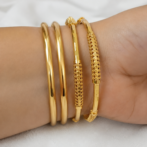 Jewels Kafe Golden Elegance Bangle Combo Set – Anti-Tarnish