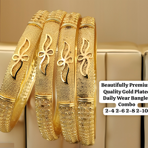Jewels Kafe One Gram Gold Plated Bangle Set of 4 Jewels Kafe