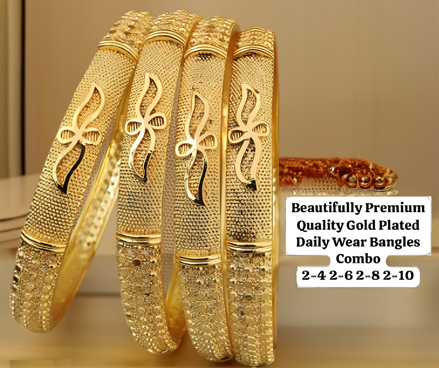Jewels Kafe One Gram Gold Plated Bangle Set of 4 Secondary image