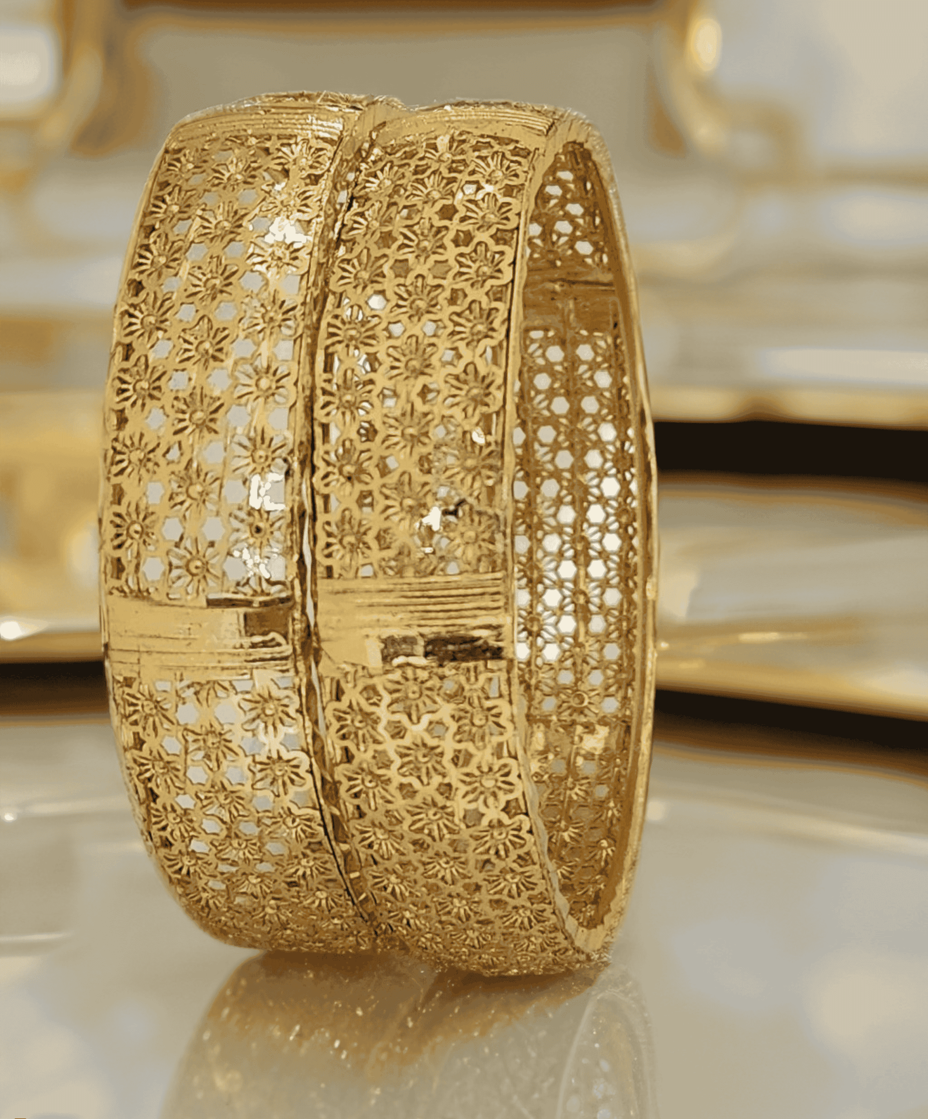 Jewels Kafe Gold Plated Bangle Set 2.10 Main image