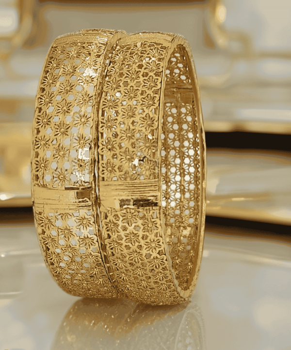 Jewels Kafe Gold Plated Bangle Set 2.10