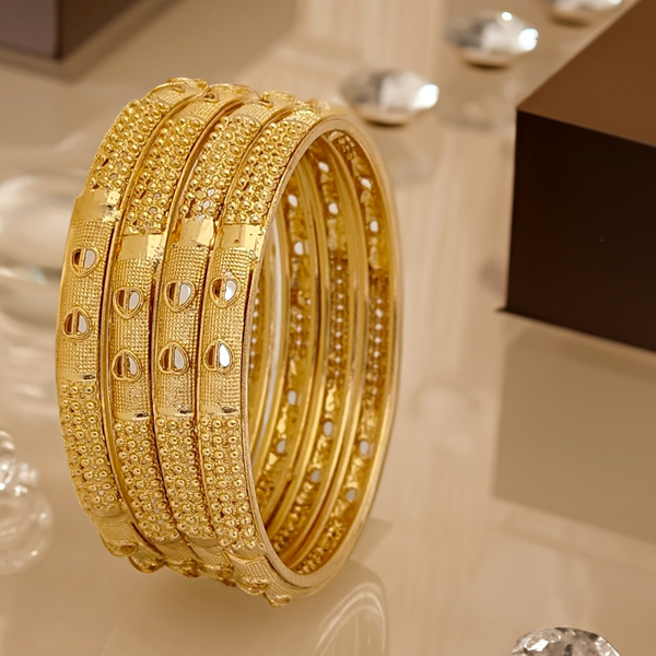 Jewels Kafe Gold Plated Bangle Set (Pack of 4) 2.8