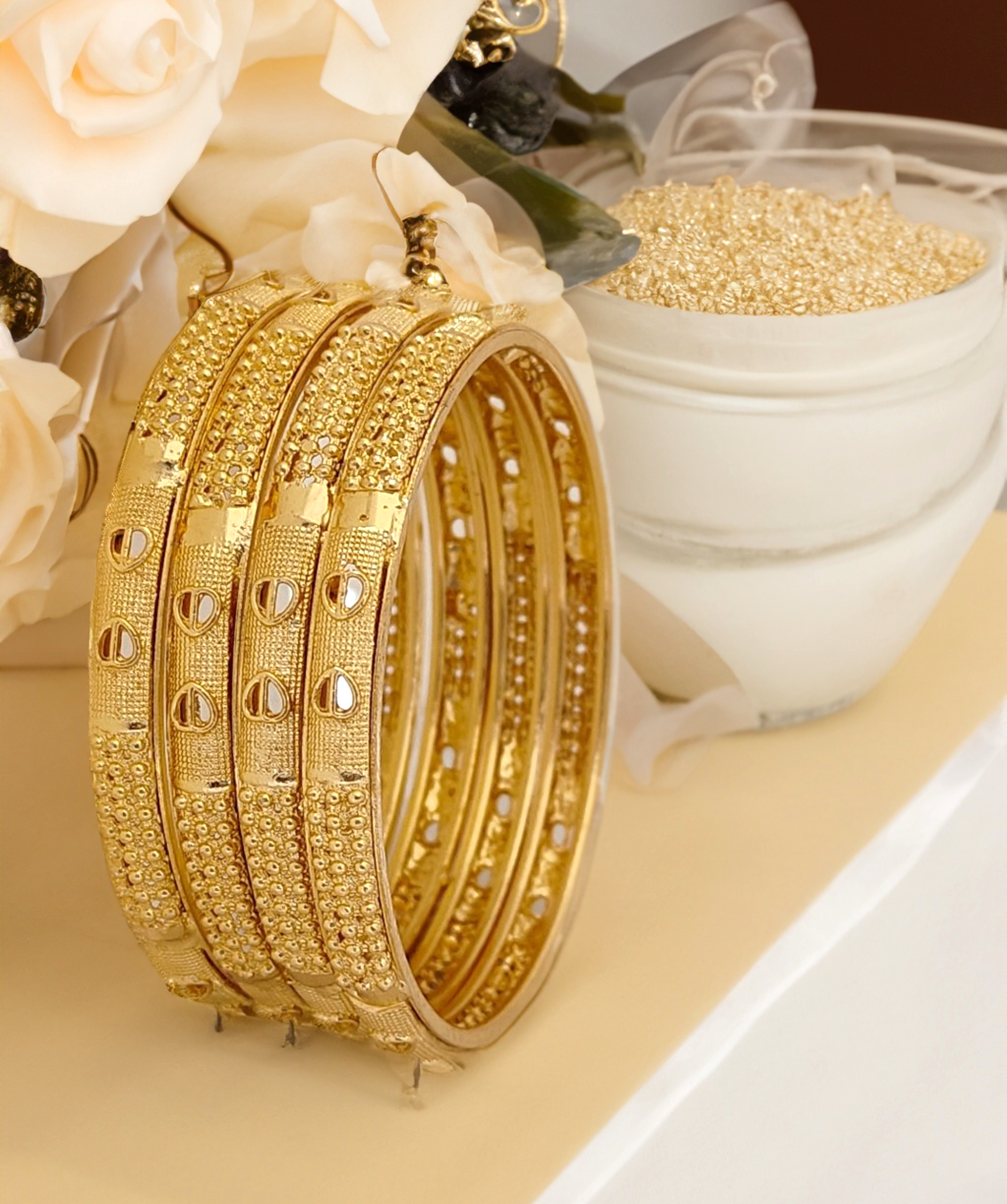 Jewels Kafe Gold Plated Bangle Set (Pack of 4)