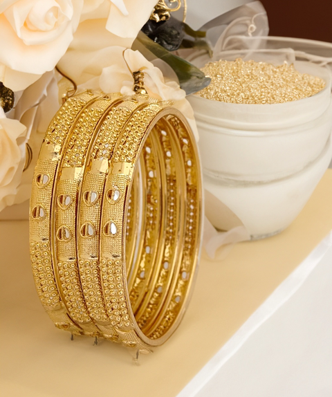 Jewels Kafe Gold Plated Bangle Set (Pack of 4)