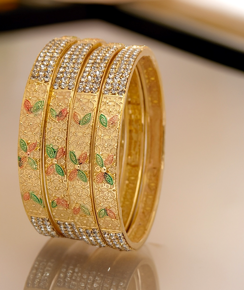 Jewels Kafe Gold Plated Bangle Set (Pack of 4)