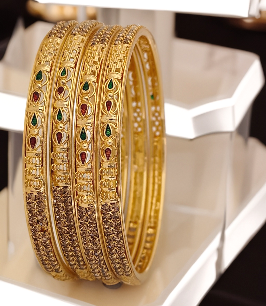 Jewels Kafe Gold Plated Bangle Set (Pack of 4)