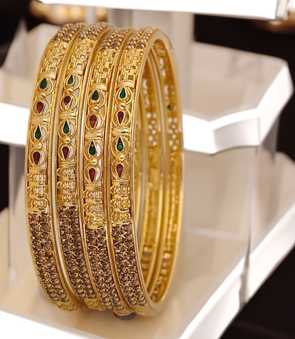 Jewels Kafe Gold Plated Bangle Set (Pack of 4)