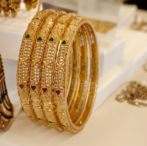 Jewels Kafe Gold Plated Bangle Set (Pack of 4)