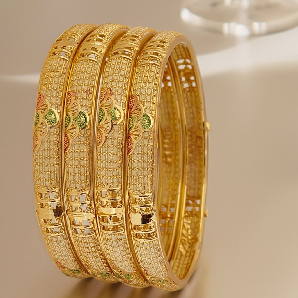 Jewels Kafe Gold Plated Bangle Set (Pack of 4)