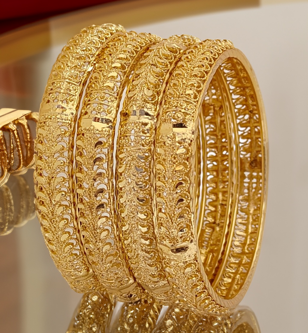 Jewels Kafe Gold Plated Bangle Set (Pack of 4)