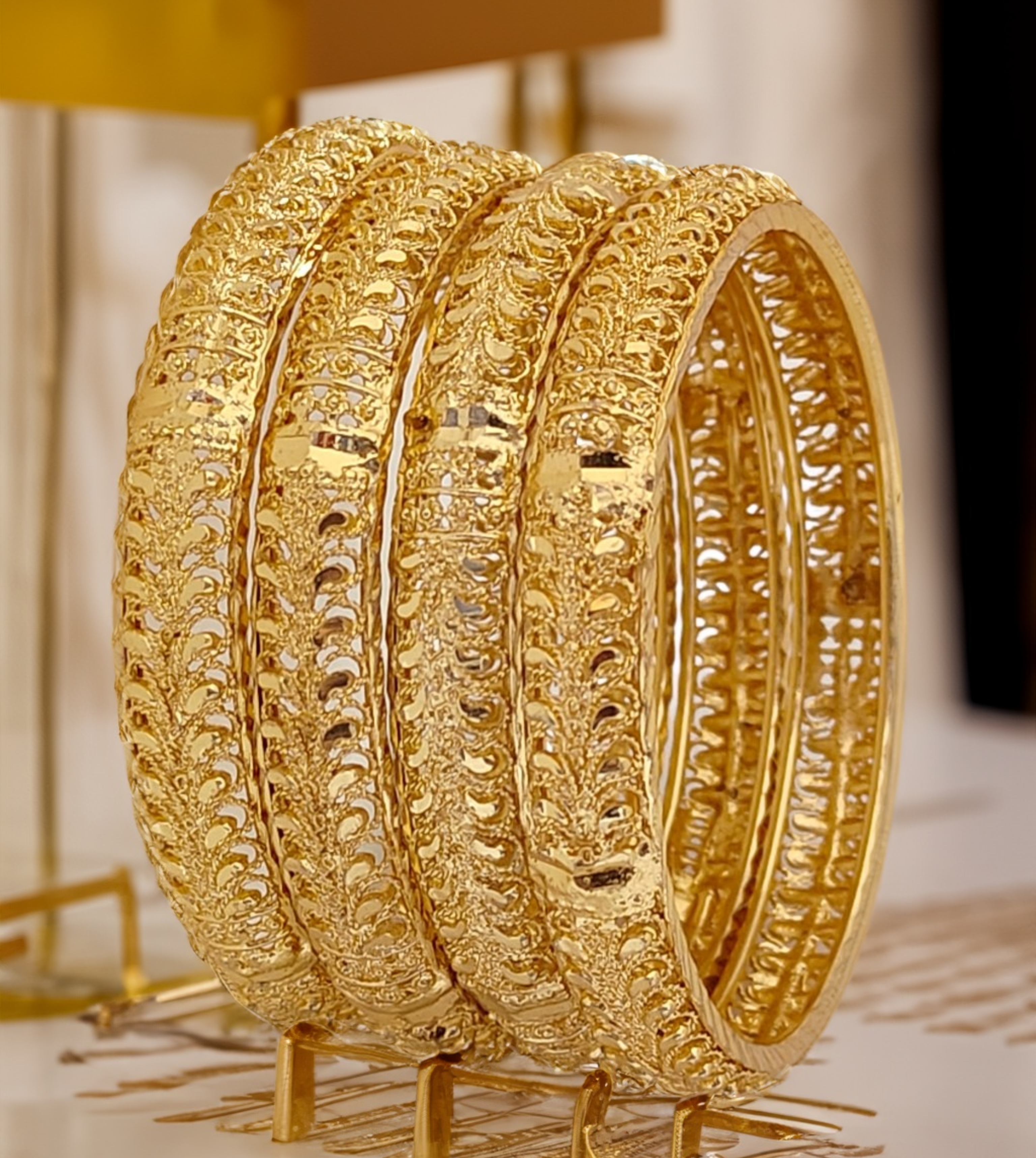 Jewels Kafe Gold Plated Bangle Set (Pack of 4)