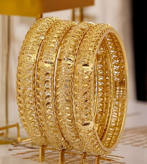 Jewels Kafe Gold Plated Bangle Set (Pack of 4)