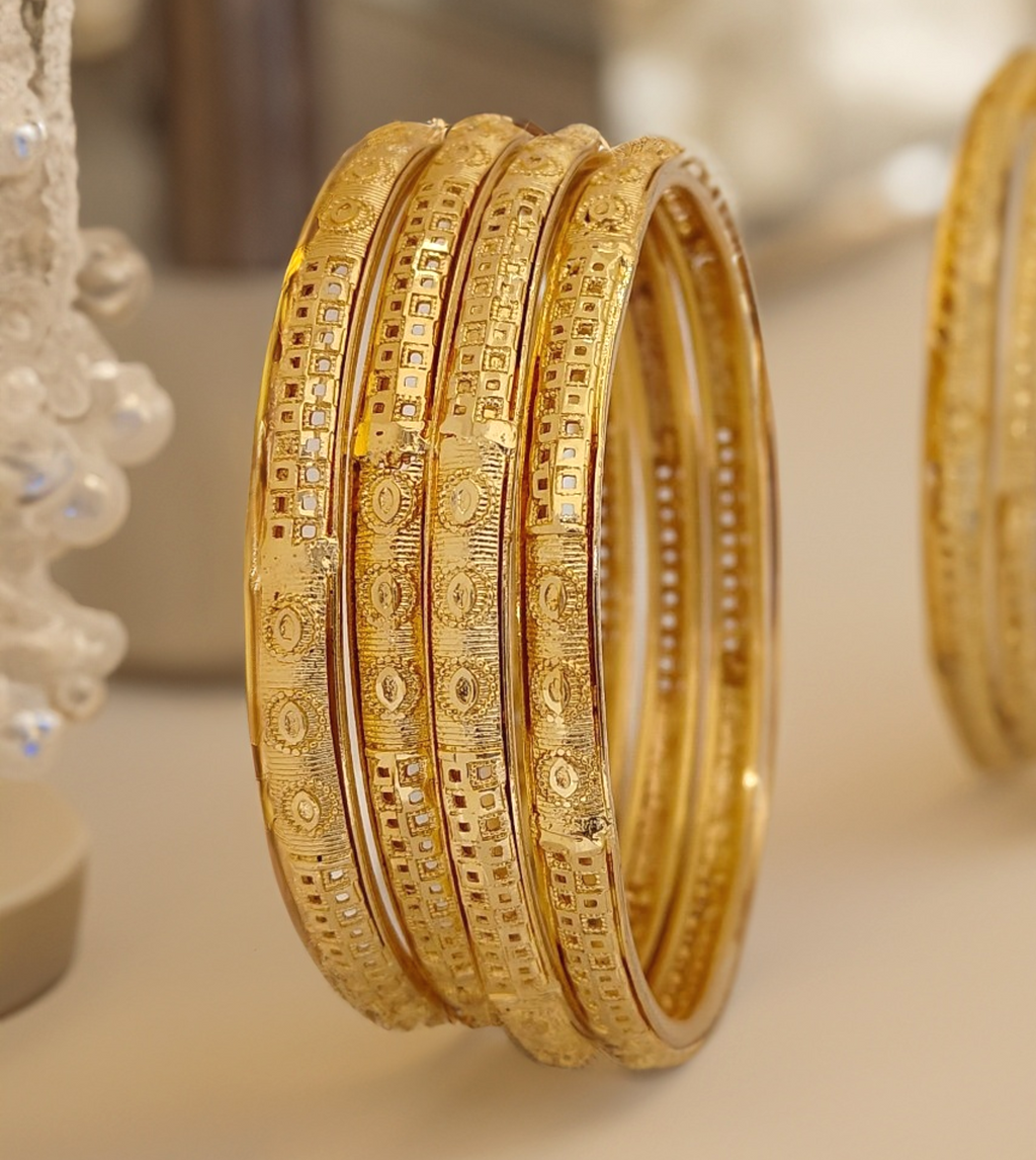 Jewels Kafe Gold Plated Bangle Set (Pack of 4)