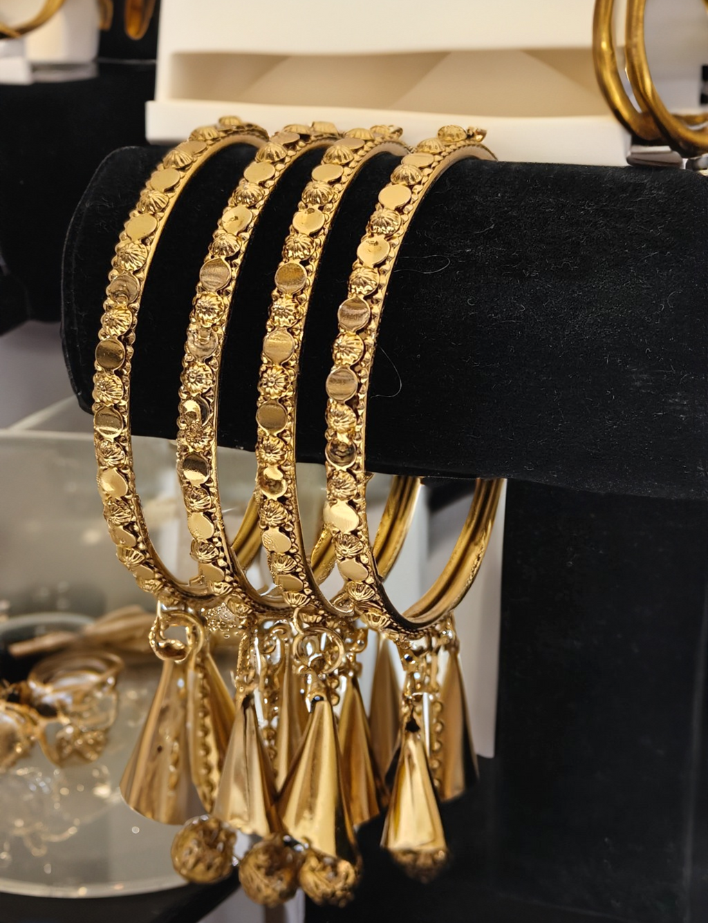 Jewels Kafe Gold Plated Latkan Bangle Set (Pack of 4)