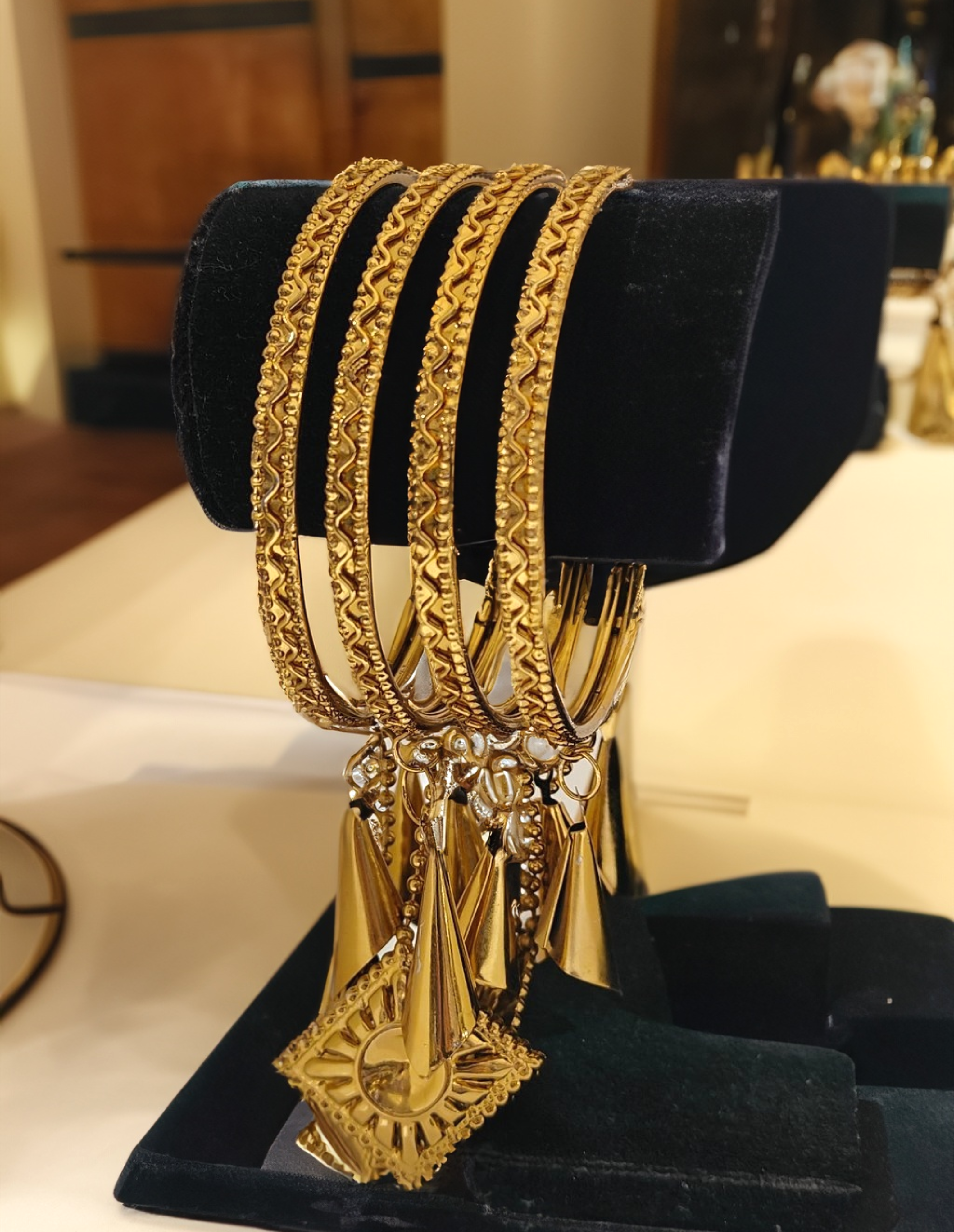 Jewels Kafe Gold Plated Latkan Bangle Set (Pack of 4)