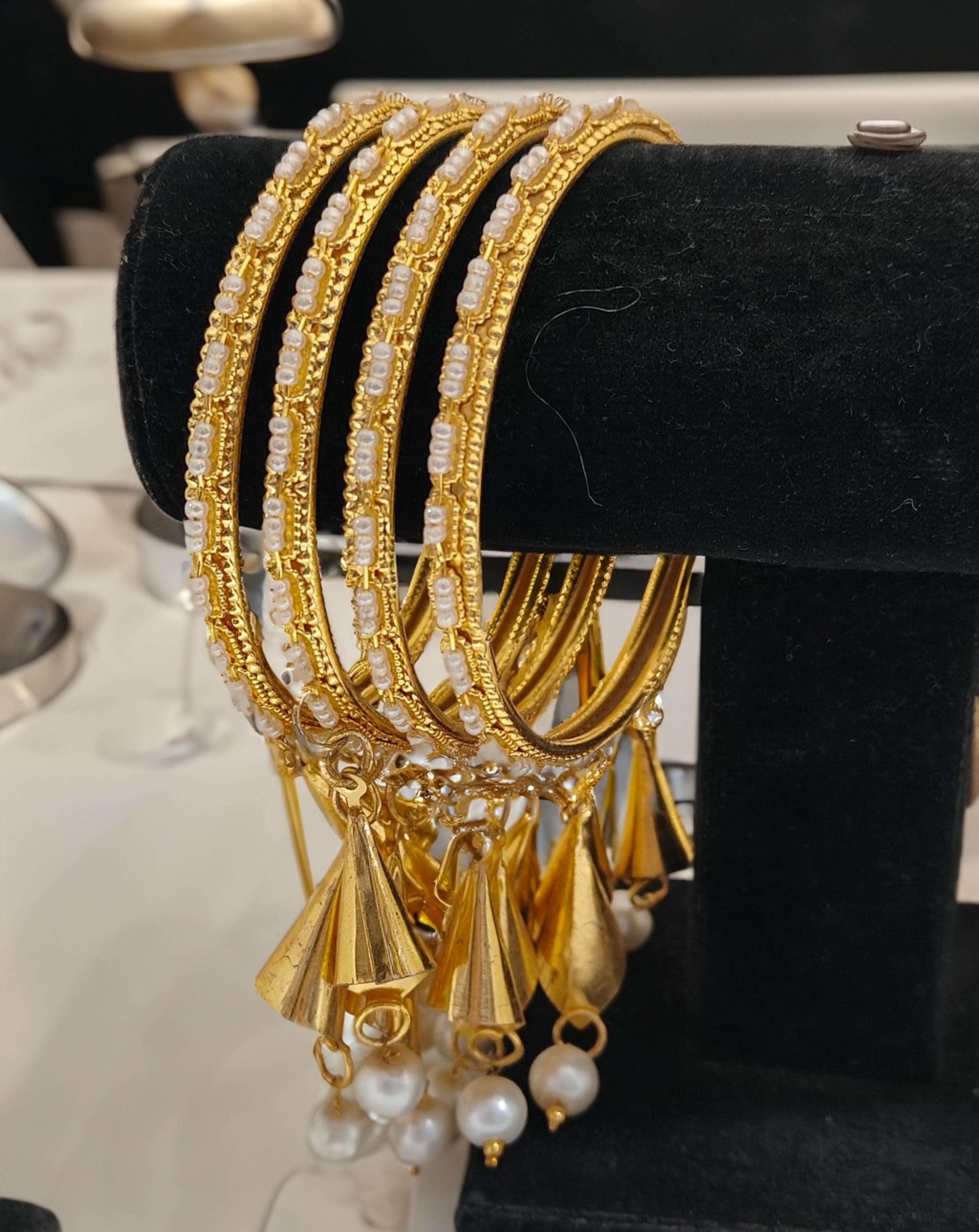 Jewels Kafe Gold Plated Latkan Bangle Set (Pack of 4)