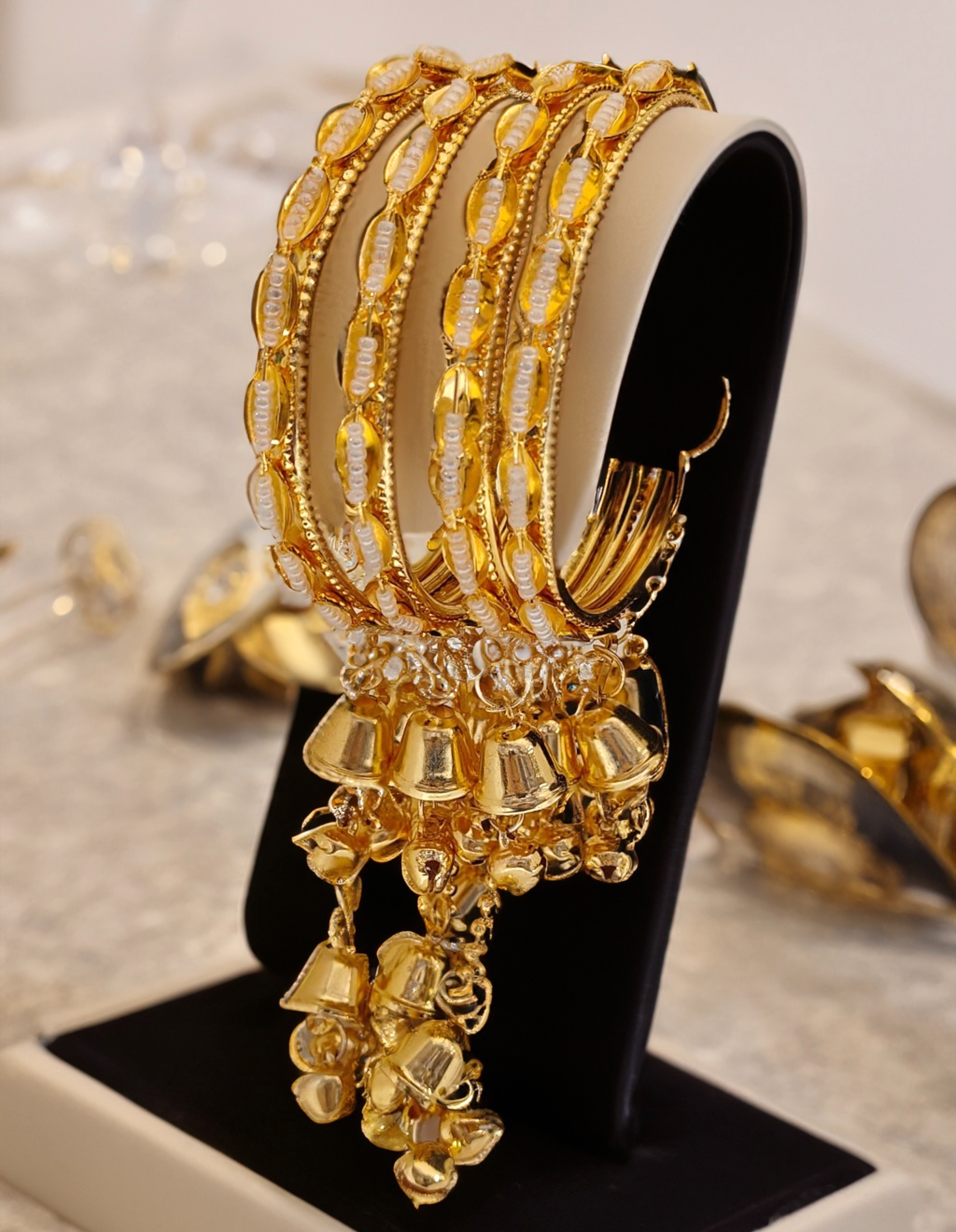 Jewels Kafe Gold Plated Latkan Bangle Set (Pack of 4)