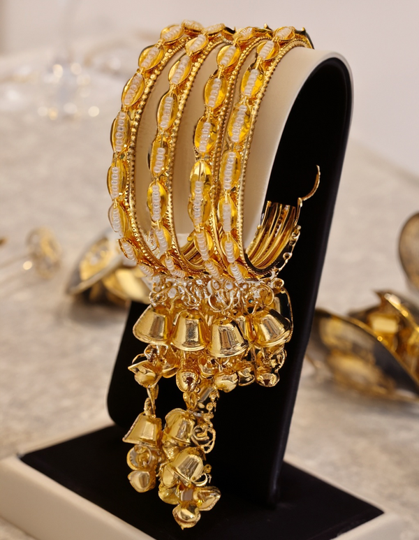 Jewels Kafe Gold Plated Latkan Bangle Set (Pack of 4)