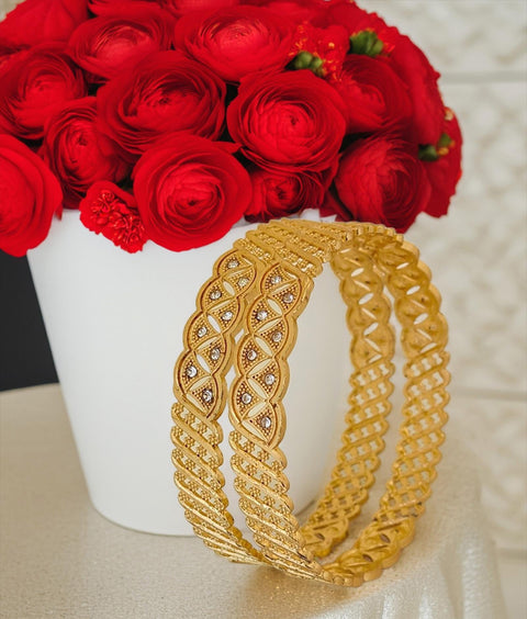 Jewels Kafe Gold Plated Bangle Set (Pack of 2)