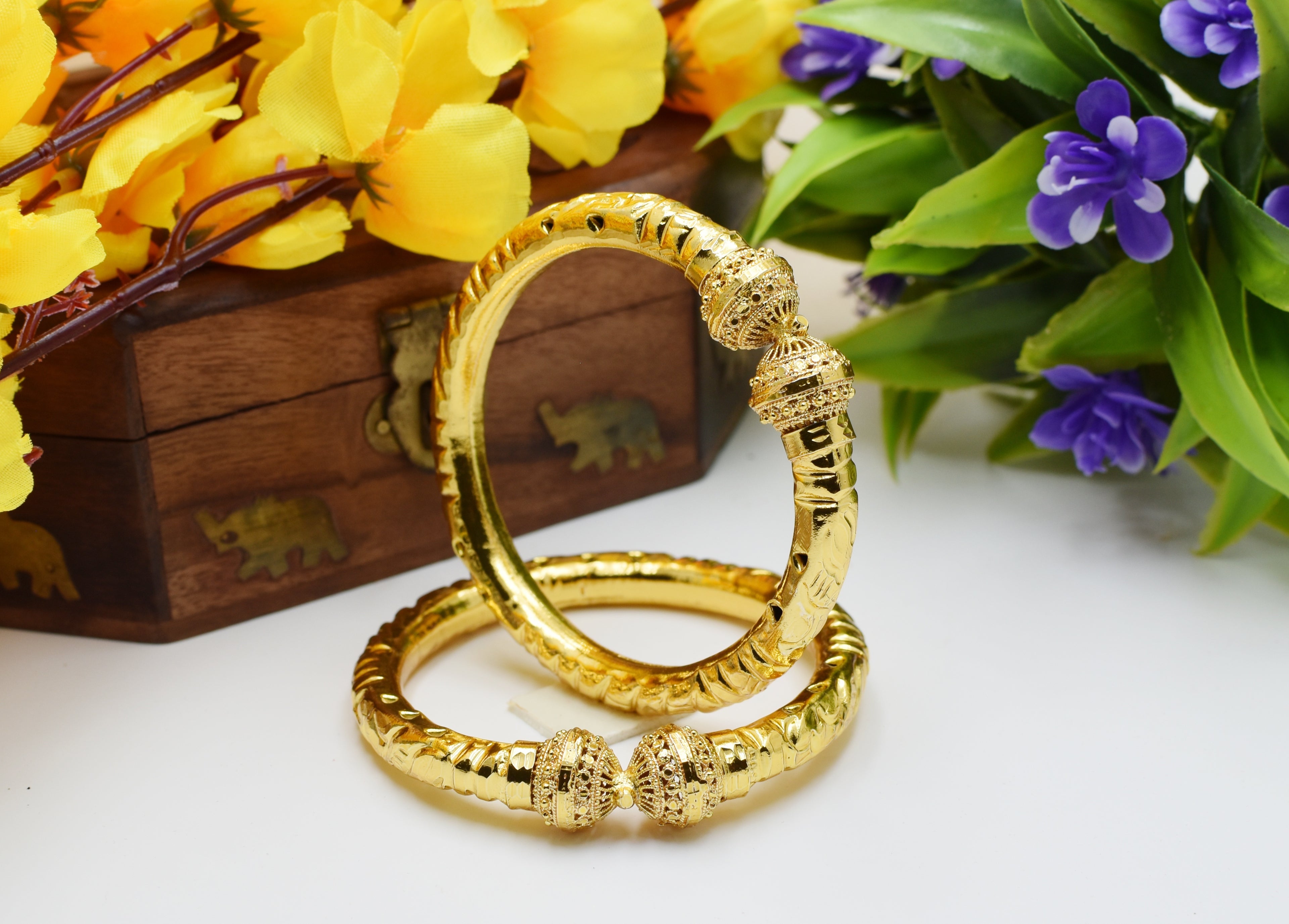Jewels Kafe Gold Plated Bangle Set (Pack of 2)