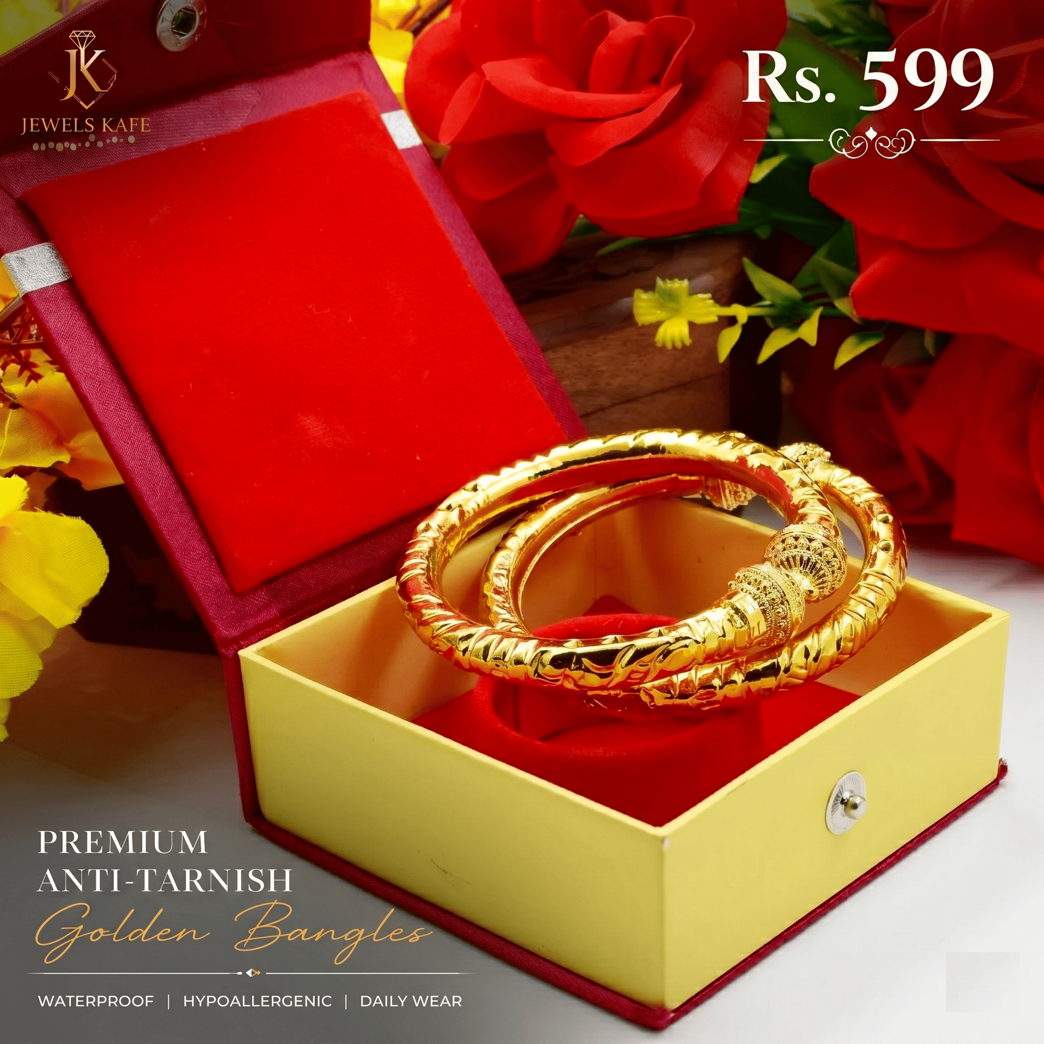Jewels Kafe Gold Plated Bangle Set (Pack of 2) Secondary image