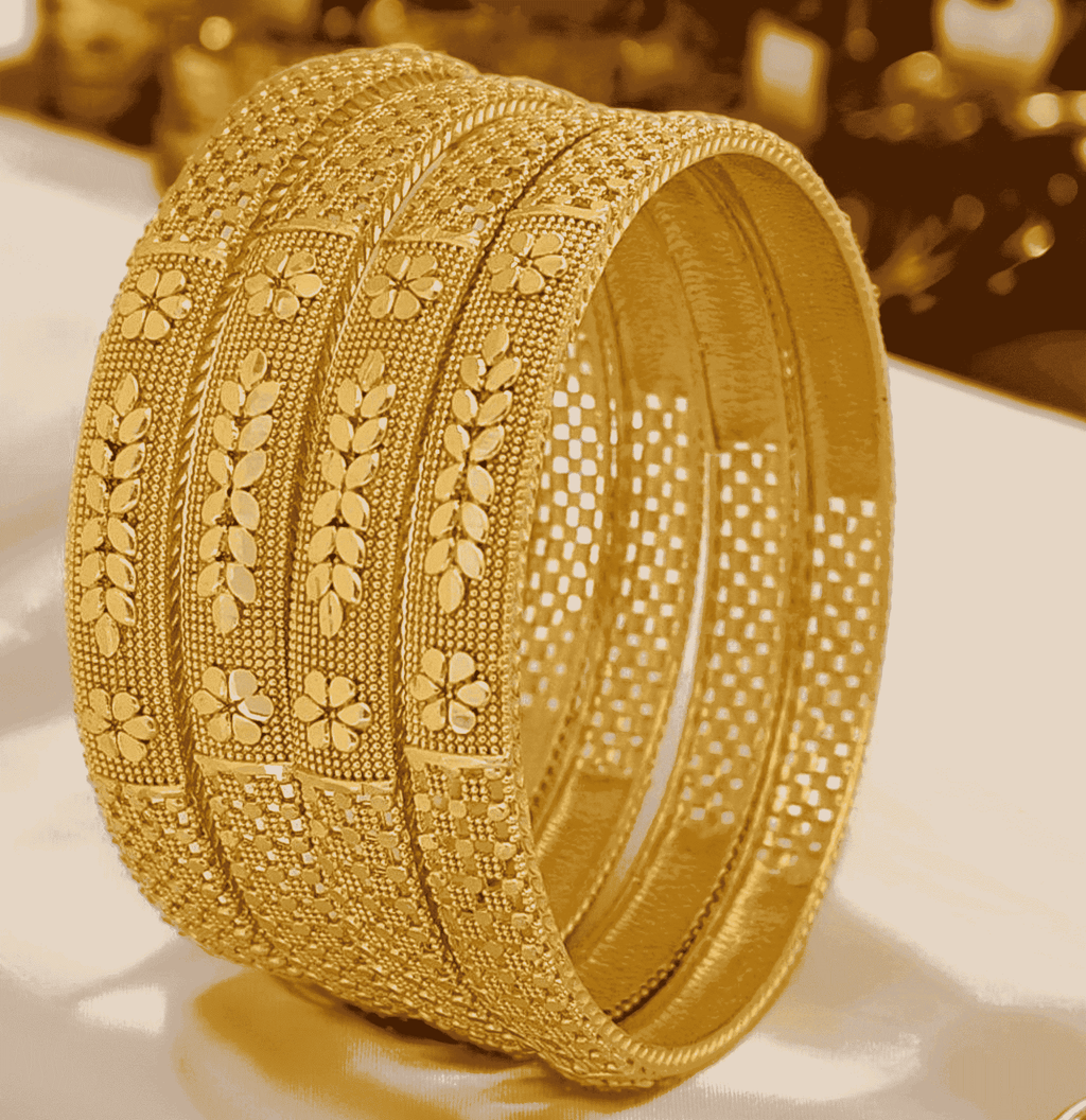 Jewels Kafe Anti-Tarnish Gold Plated Bangle Set of 4