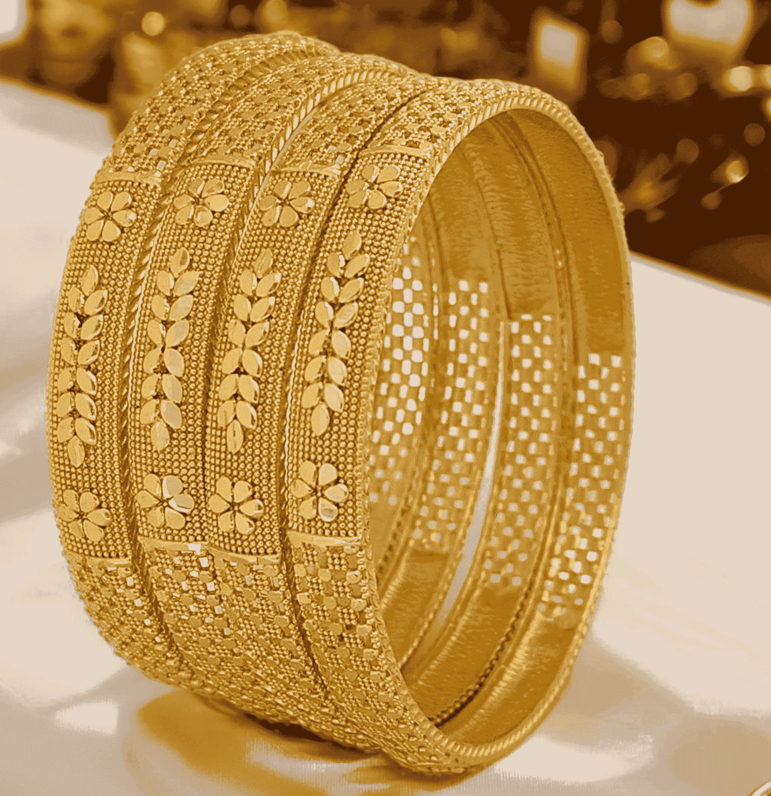 Jewels Kafe Anti-Tarnish Gold Plated Bangle Set of 4