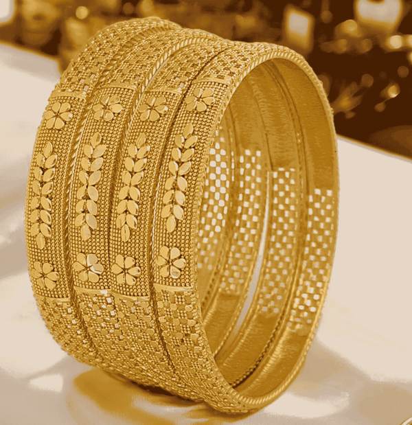 Jewels Kafe Anti-Tarnish Gold Plated Bangle Set of 4