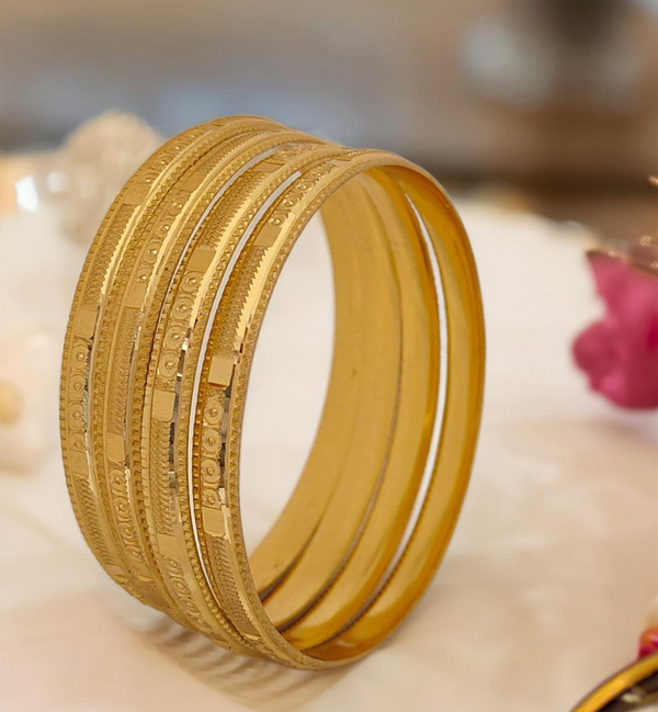 Jewels Kafe Gold Plated Bangle Set (Pack of 4) 2.8